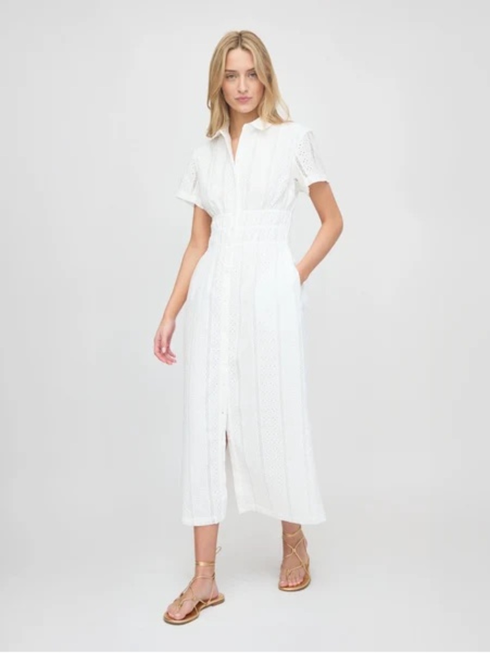 Hill House - The Jamie Nap Dress in White Broderie Voile - L - Picture 1 of 8